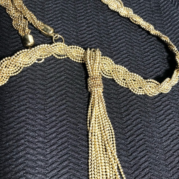 Vintage Art Deco Gold Tone Chain With Tassel - Picture 5 of 8